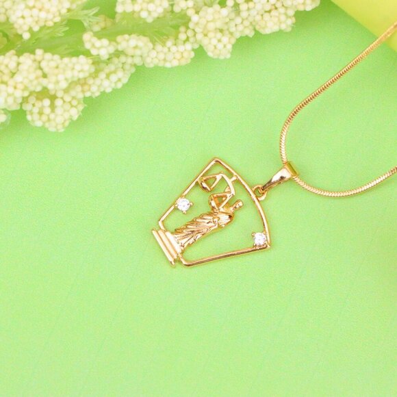 "Lady Justice Rose Gold Pendant with Crystal Accents, XPPT1588 - Picture 13 of 13